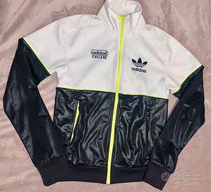 Felpa XS adidas chile62 bianco nero giallo fluo