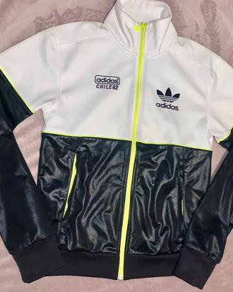 Felpa XS adidas chile62 bianco nero giallo fluo