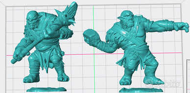 Miniatura in resina coppia di Troll D&D