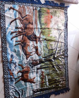 Tappeto-Arazzo blu con disegno 