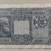 biglietto di Stato Dieci Lire tipo Giove