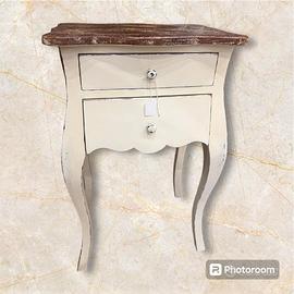 Comodino Shabby Chic con Finitura Vintage