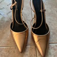 Scarpe con tacco oro rosa