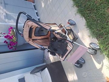 passeggino per cani e imbragatura