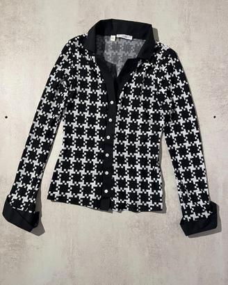 Camicia Nara Camicie Fantasia Optical Bianco Nero