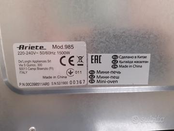  forno elettrico Ariete 30 litri 