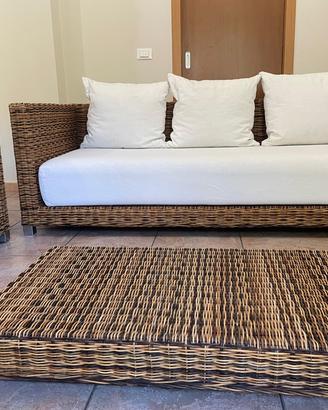 Coppia di divani Gervasoni in rattan  
