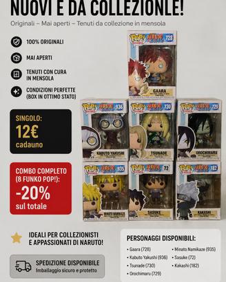 FUNKO POP Naruto - VARI PERSONAGGI