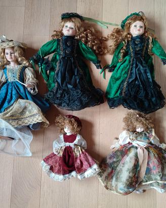 Lotto bambole in ceramica porcellana vintage