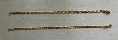 Catenina e bracciali in oro 18 K