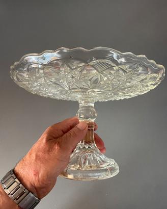 Alzata per dolci in vetro vintage anni 60