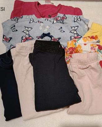 set bimba 9/12 mesi. golfino, maglietta,leggings