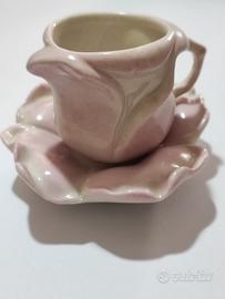 Silvio Maione tazzina rosa design fiore porcellana
