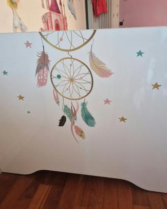 Letto per bambina con cassettone – 164 × 85 cm