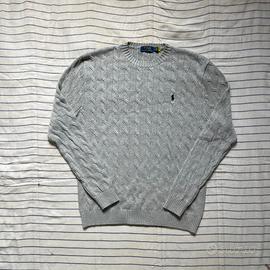 Felpa Ralph Lauren a treccia Grigio, slim fit - S