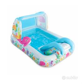 Piscina gonfiabile Intex con scivolo e parasole -