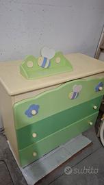 Mobile con cassettiera e mensola bambini