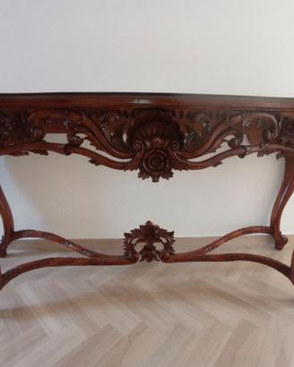 Consolle Legno Massello Noce Luigi XIV