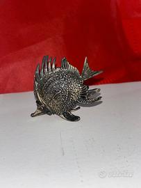 Miniatura statuina argento PESCE fatta a mano