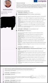 Receptionist/turismo/insegnamento/lingue