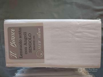 LENZUOLO CON ANGOLI SINGOLO 1 PIAZZA  100% COTONE