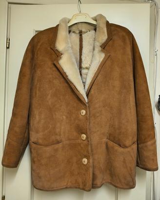 Cappotto Vintage in Pelle e Shearling (Montone)