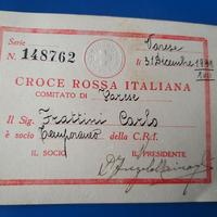 Documento Croce Rossa Italiana anni 40