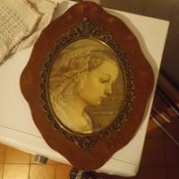 Quadro rinascimentale donna velo antico vintage