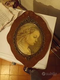 Quadro rinascimentale donna velo antico vintage