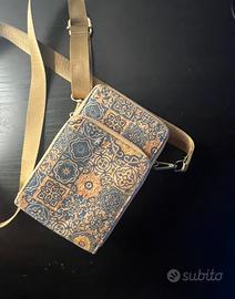 Borsa tracolla sughero pattern geometrico