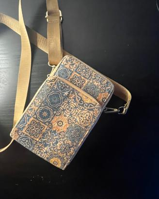 Borsa tracolla sughero pattern geometrico