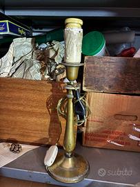 Lampada ottone con paralume bianco