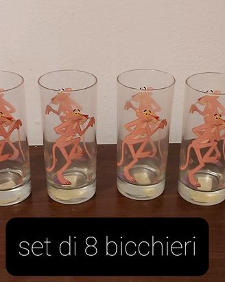Set di 8 bicchieri la Pantera rosa