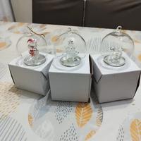 3 Palline Addobbi Vetro per albero di Natale