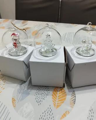 3 Palline Addobbi Vetro per albero di Natale