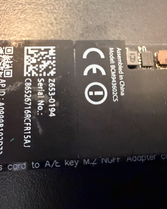 Scheda WiFi/BT Apple BCM943602CS (con adattatore)
