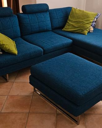 divano angolare blu