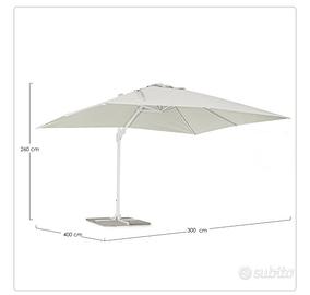 ombrellone braccio eden 3x4 bianco naturale