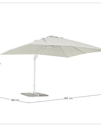 ombrellone braccio eden 3x4 bianco naturale