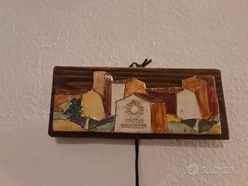 Quadretto ceramica su legno