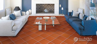 Pavimento in vero cotto arrotato