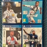 FIFA 18, FIFA 19, FIFA 21(champions ed) e FIFA 23