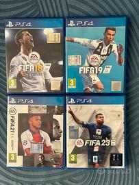 FIFA 18, FIFA 19, FIFA 21(champions ed) e FIFA 23