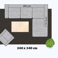 Tappeto moderno a pelo lungo shaggy 240x340 cm