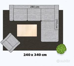 Tappeto moderno a pelo lungo shaggy 240x340 cm