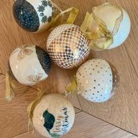 Palline natale blu e bianche e oro