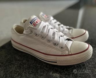 Converse in pelle bianca