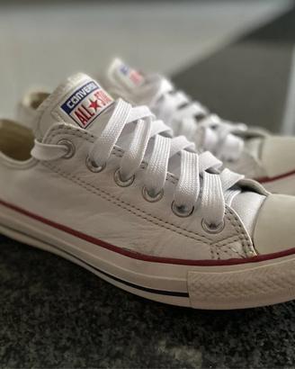 Converse in pelle bianca