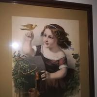 Litografia antica a colori certificata