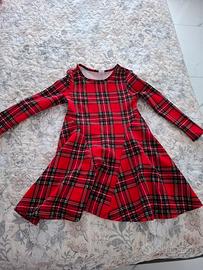 vestito scozzese a maniche lunghe 